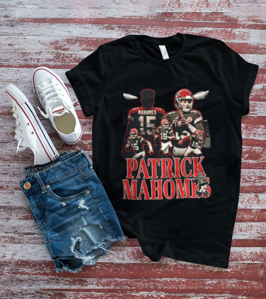 Kansas City Chiefs Patrick Mahomes Vintage Football Player Collage T-Shirt