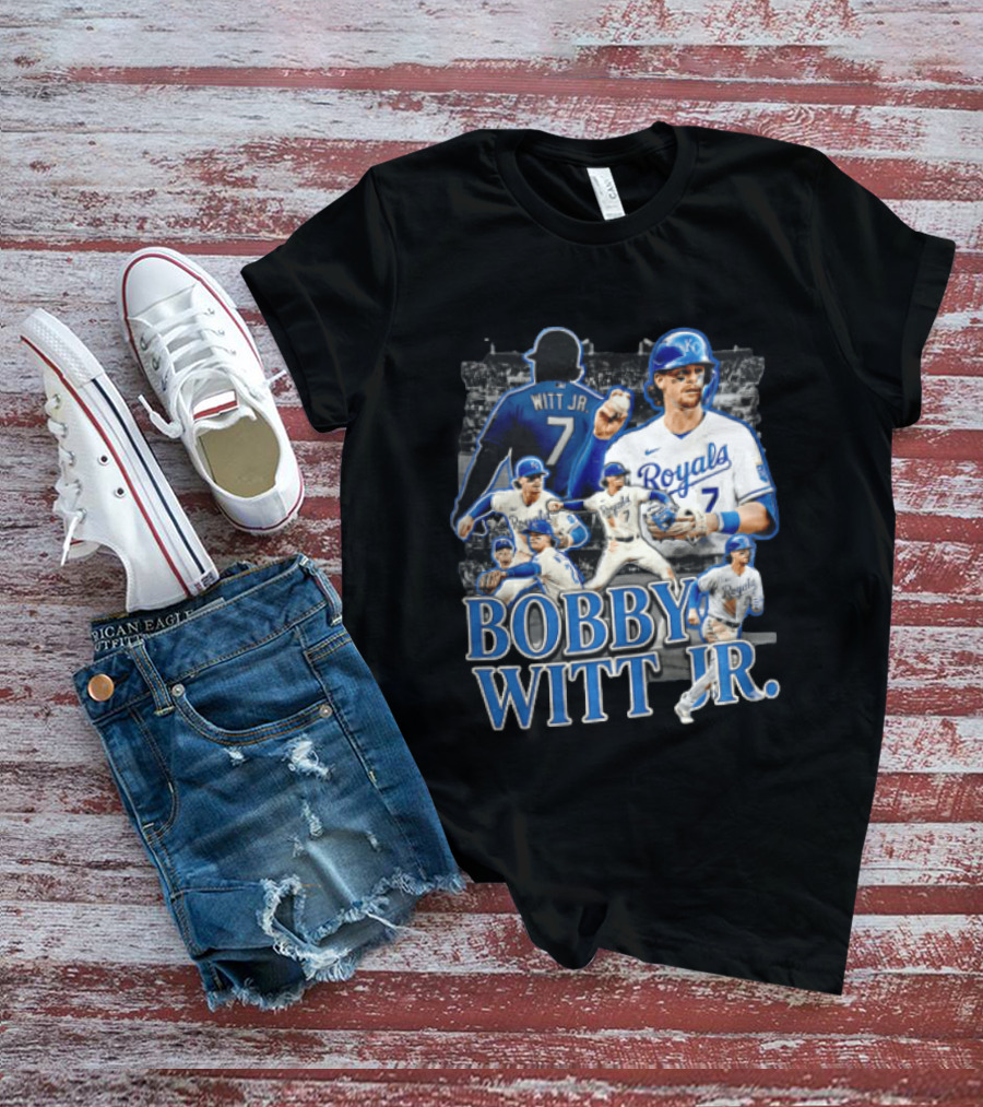 Kansas City Royals Bobby Witt Jr Multiple Poses Collage T-Shirt