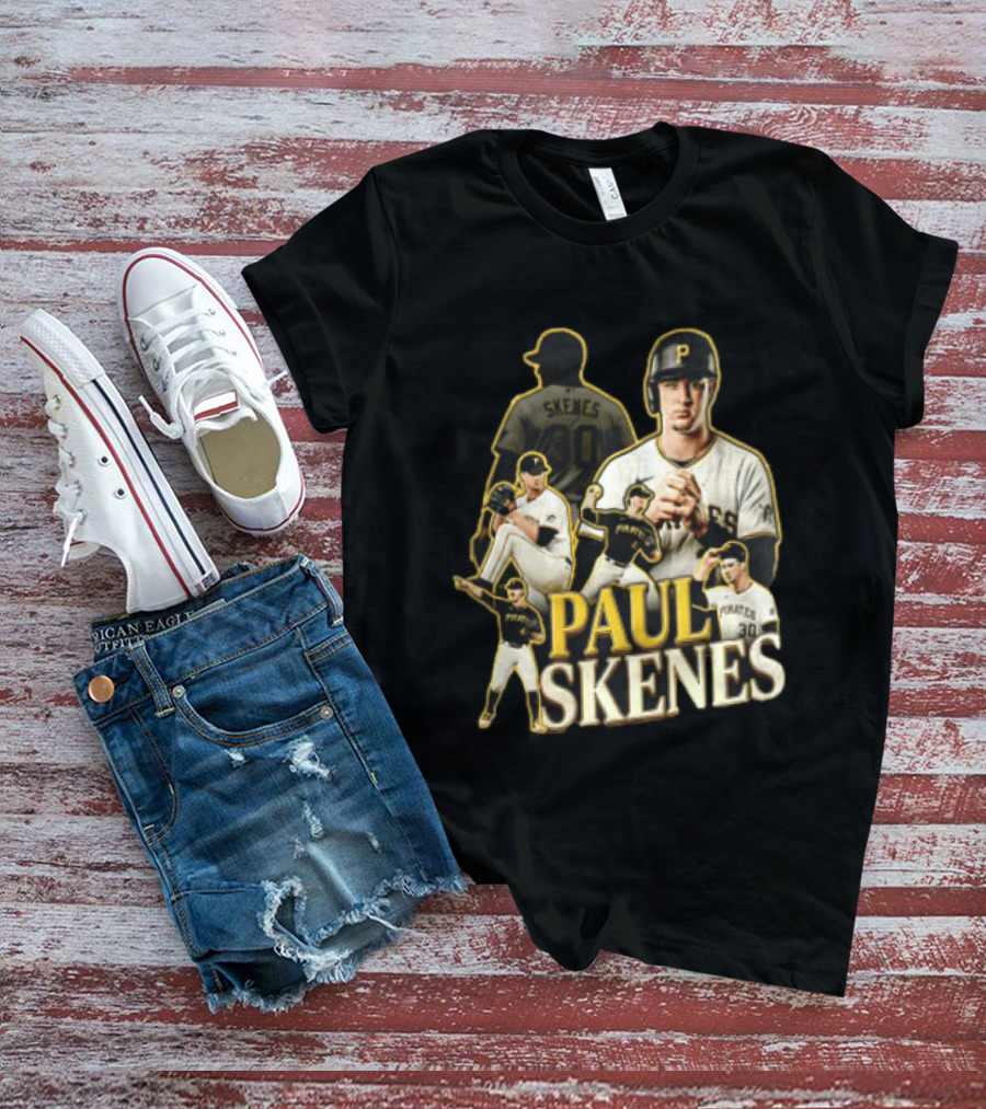 Pittsburgh Pirates Paul Skenes Jersey Pitching Fielding Action T-Shirt