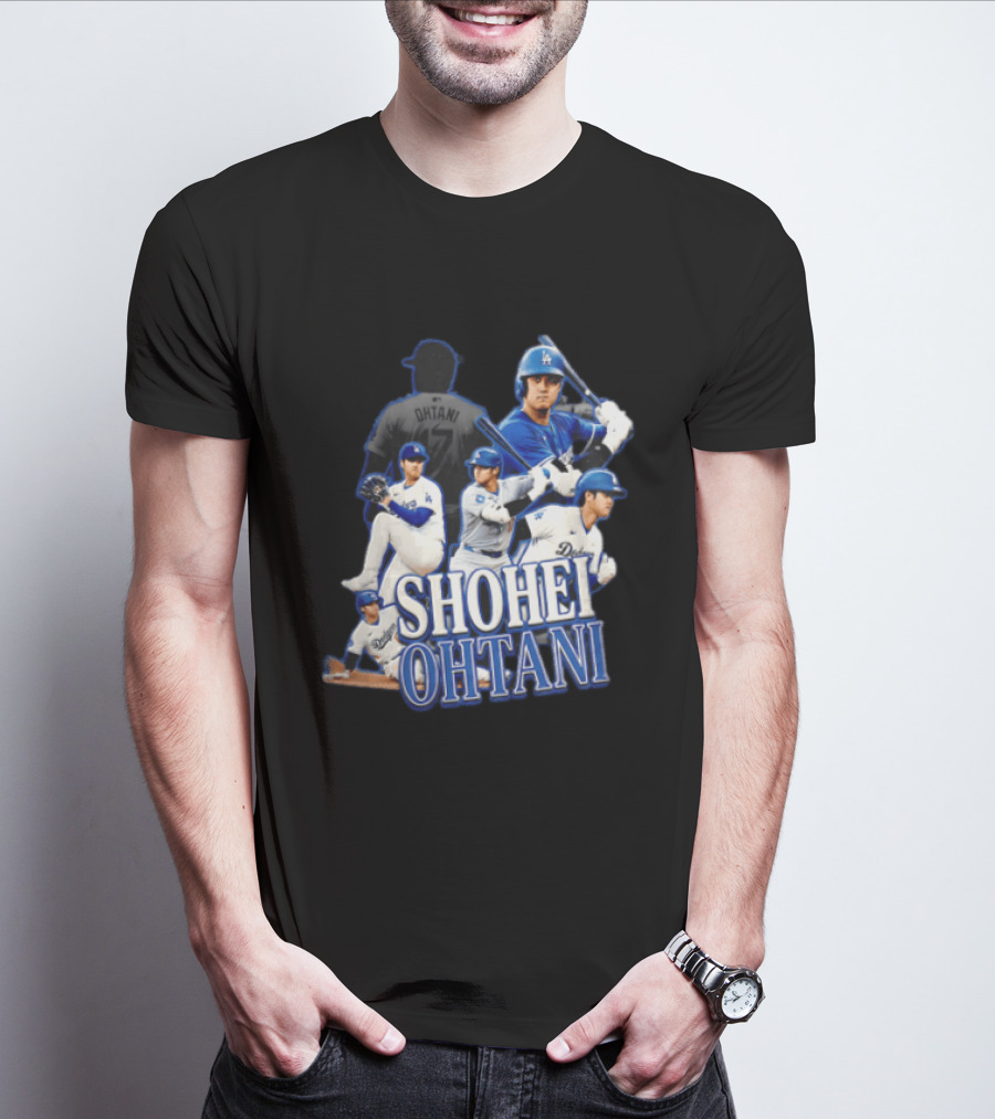 Los Angeles Dodgers Shohei Ohtani Baseball Player Collage T-Shirt