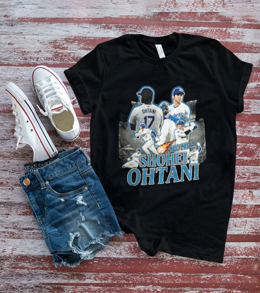 Los Angeles Dodgers Shohei Ohtani Shotime Multiple Baseball Poses T-Shirt