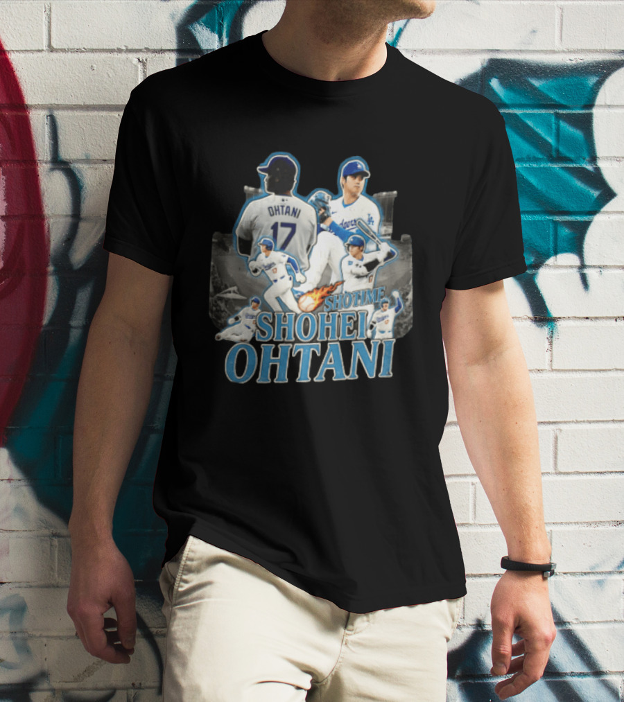 Los Angeles Dodgers Shohei Ohtani Shotime Multiple Baseball Poses T-Shirt