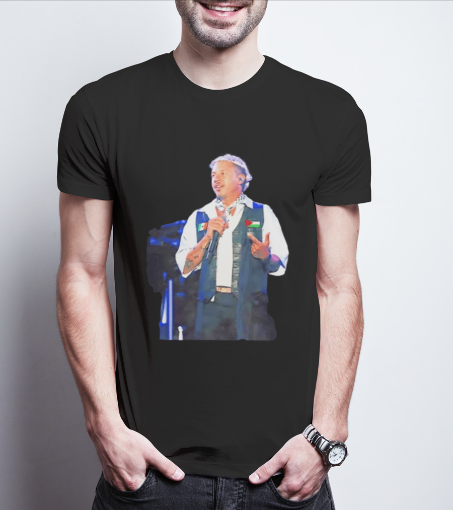 Macklemore Live Performance Vest With Flag Patches T-Shirt