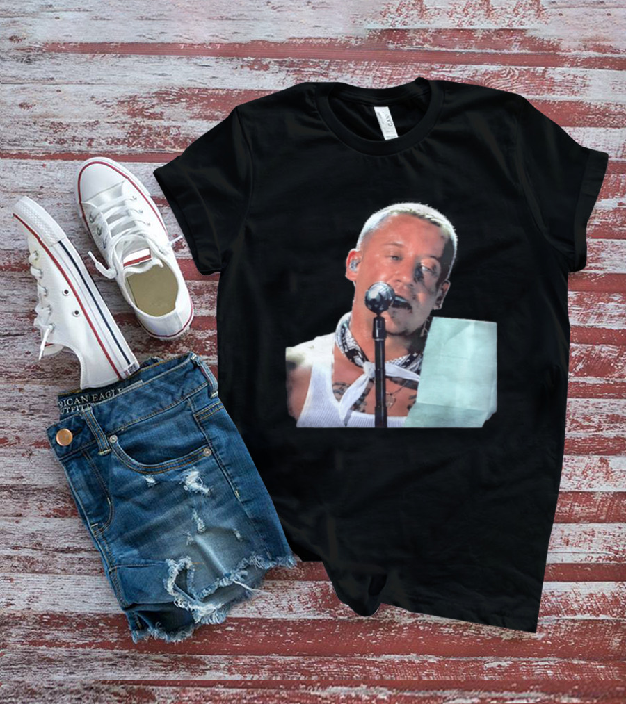 Macklemore White Bandana Performance Look Rapper T-Shirt