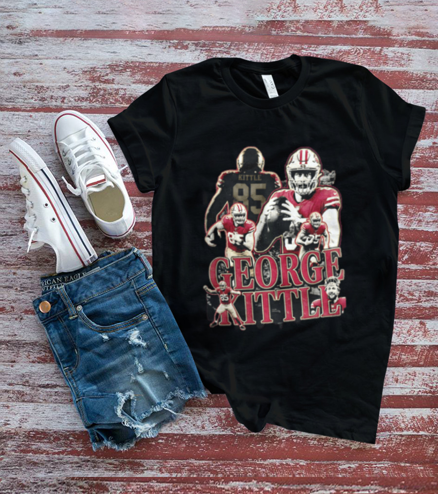 San Francisco 49ers George Kittle Number 85 Football Collage T-Shirt