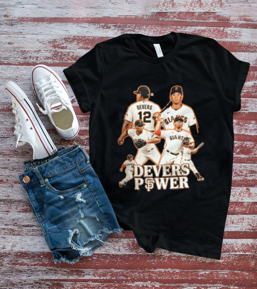 San Francisco Giants Devers Power Baseball Player Action Poses T-Shirt
