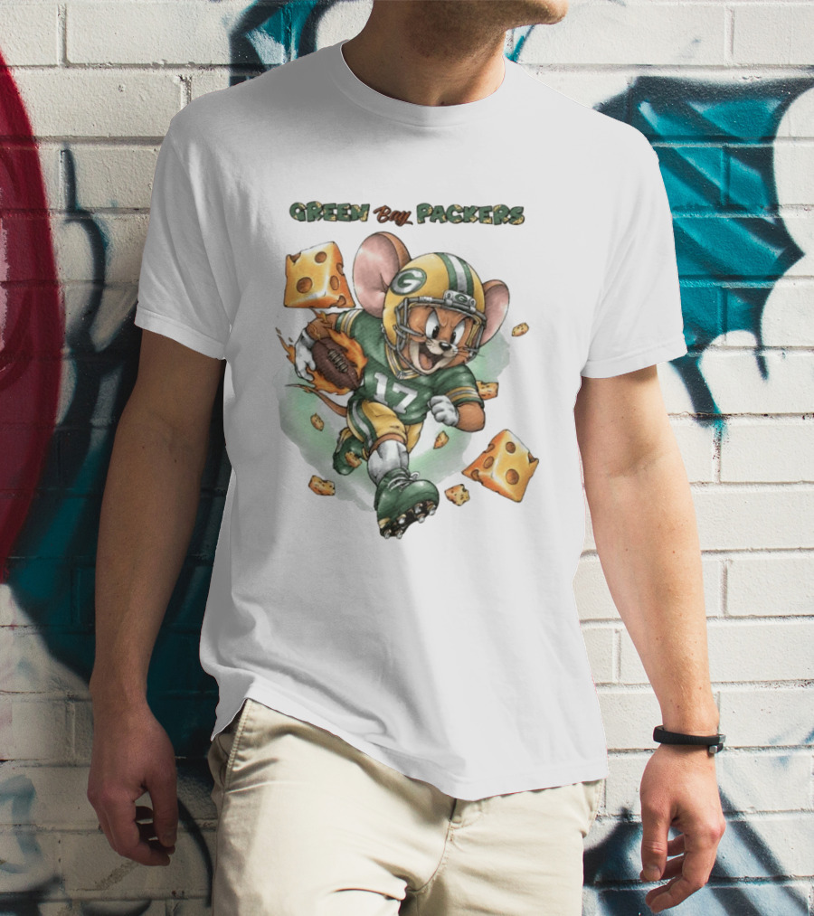 Green Bay Packers 17 Jerry Mouse Football Cheese T-Shirt