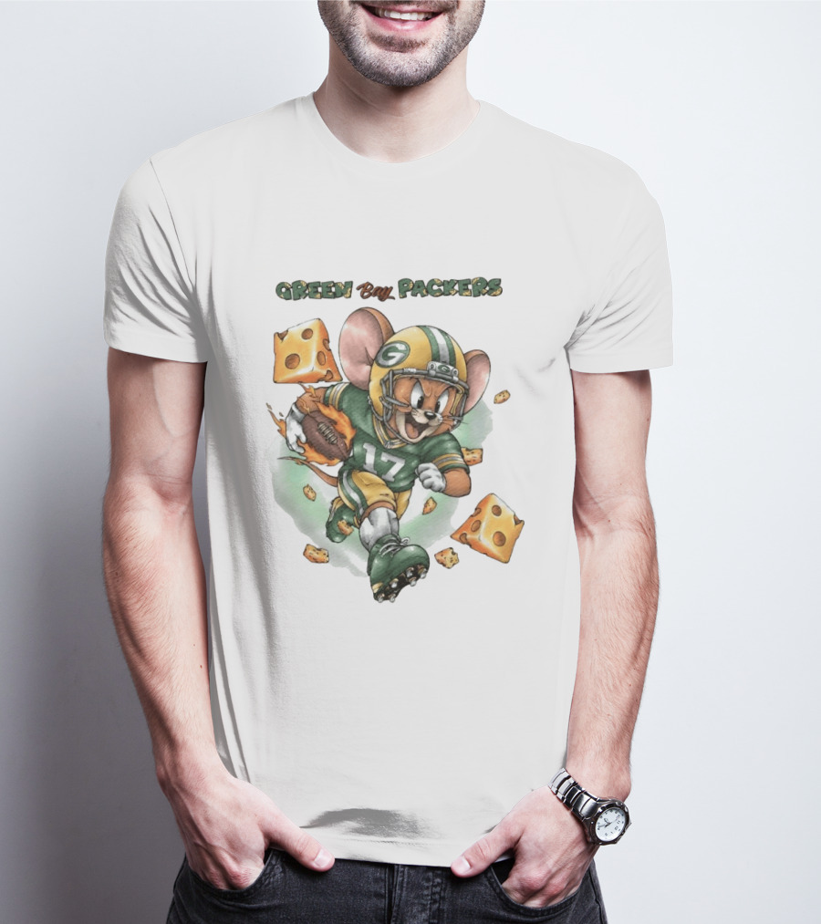 Green Bay Packers 17 Jerry Mouse Football Cheese T-Shirt