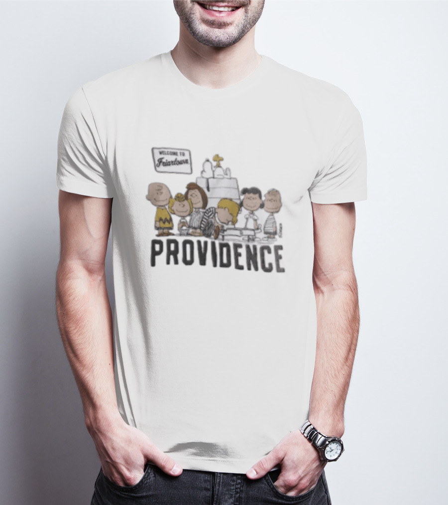 Peanuts X Providence Welcome To Friartown Charlie Brown Snoopy Woodstock Lucy Linus T-Shirt