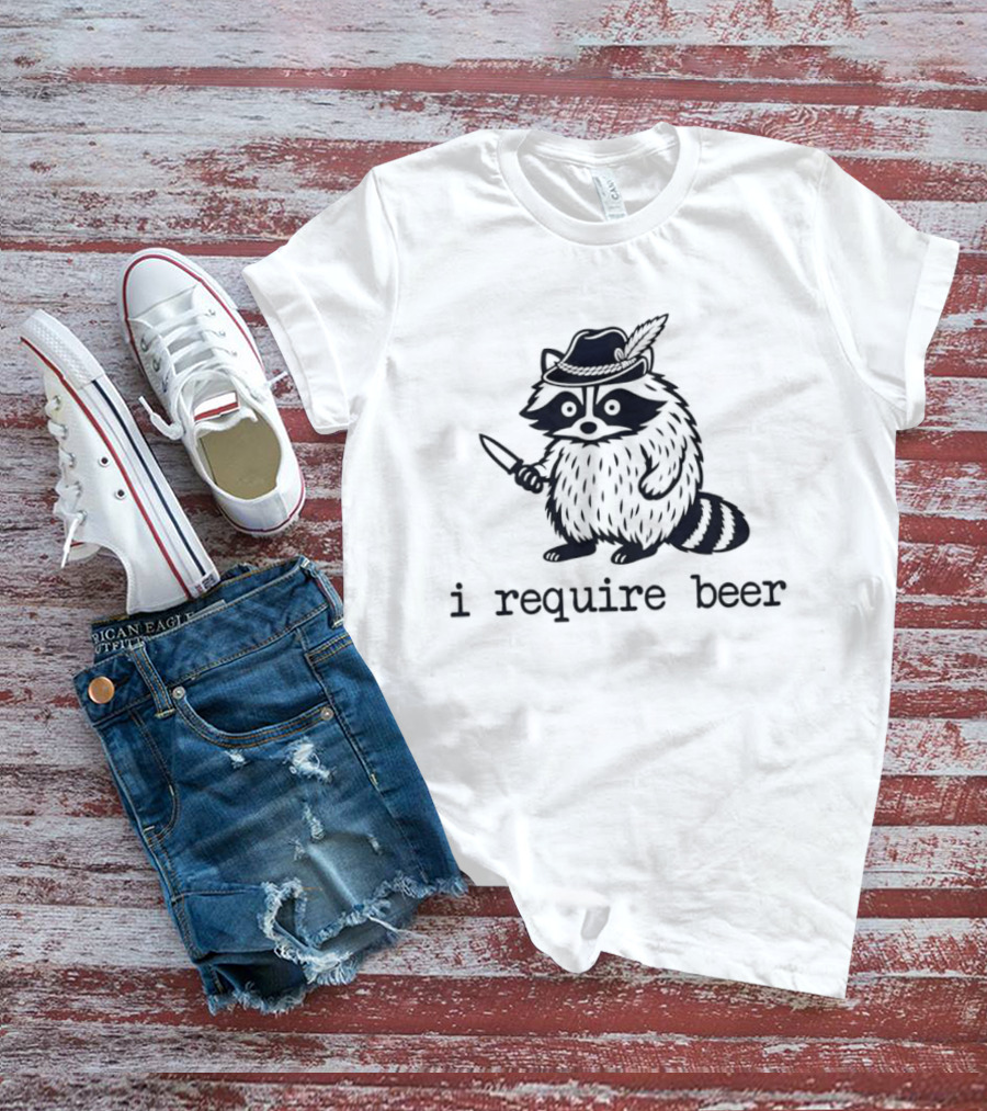 Raccoon With A Knife I Require Beer Animal Hat T-Shirt