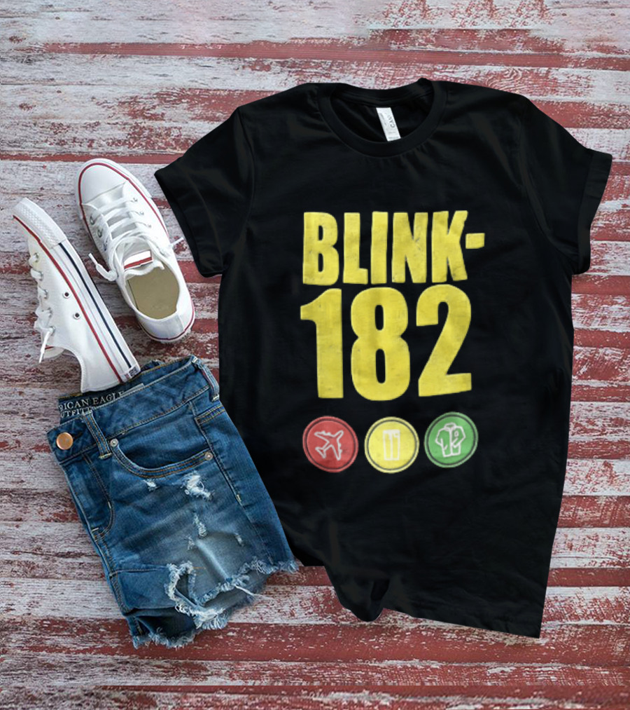 Blink 182 Yellow Airplane Glass T-Shirt