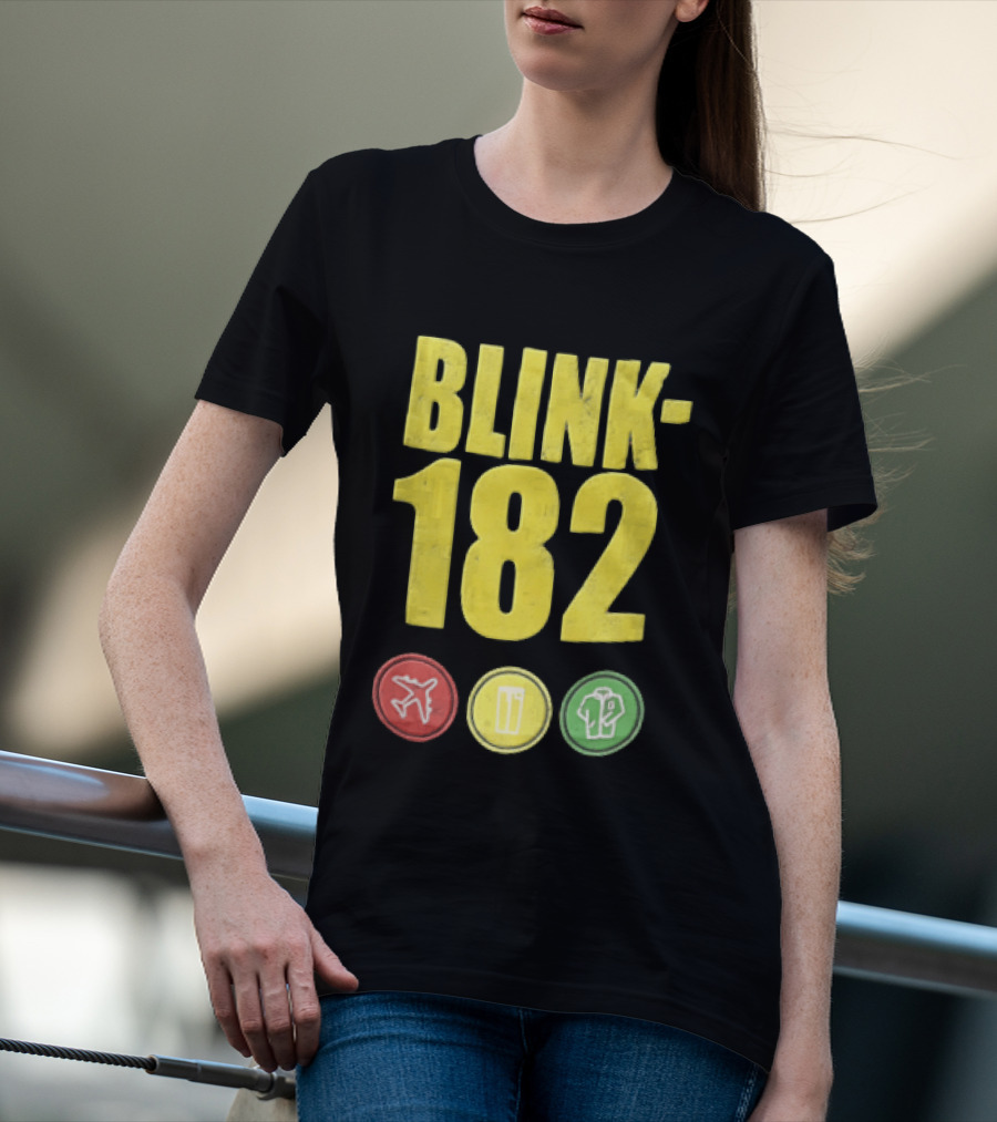 Blink 182 Yellow Airplane Glass T-Shirt