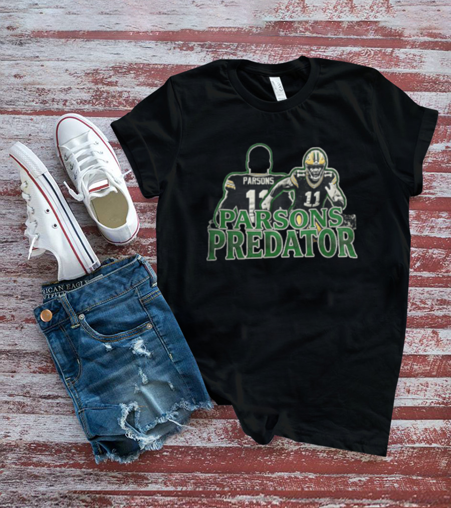 Green Bay Packers Parsons Predator Football Player Running T-Shirt