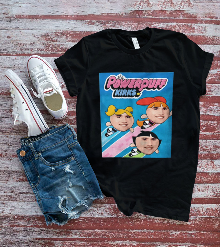 The Powerpuff Kirks Cartoon Characters Flying Faces T-Shirt