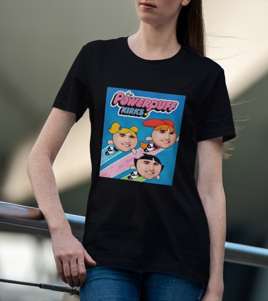 The Powerpuff Kirks Cartoon Characters Flying Faces T-Shirt