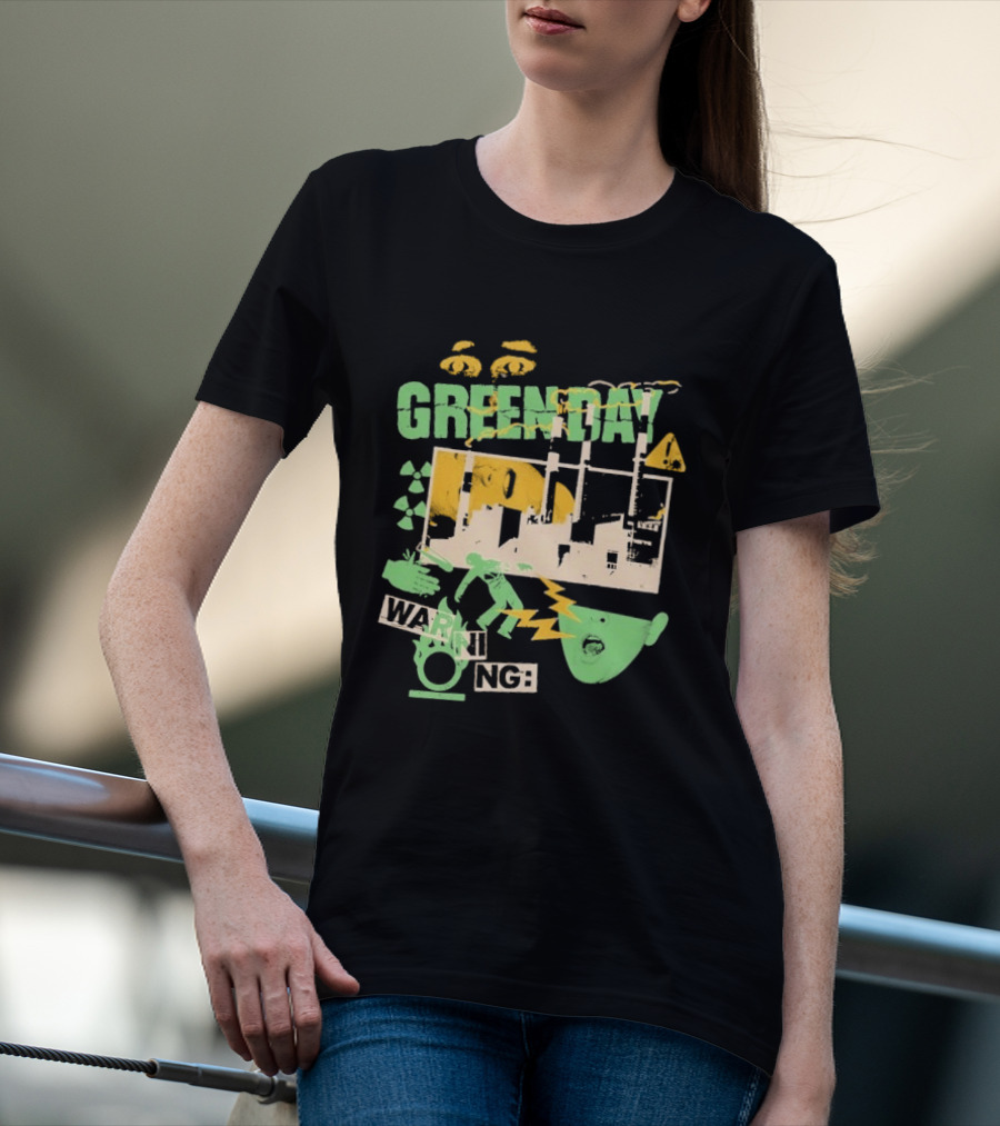 Green Day Warning Power Plant Radiation Hazard T-Shirt