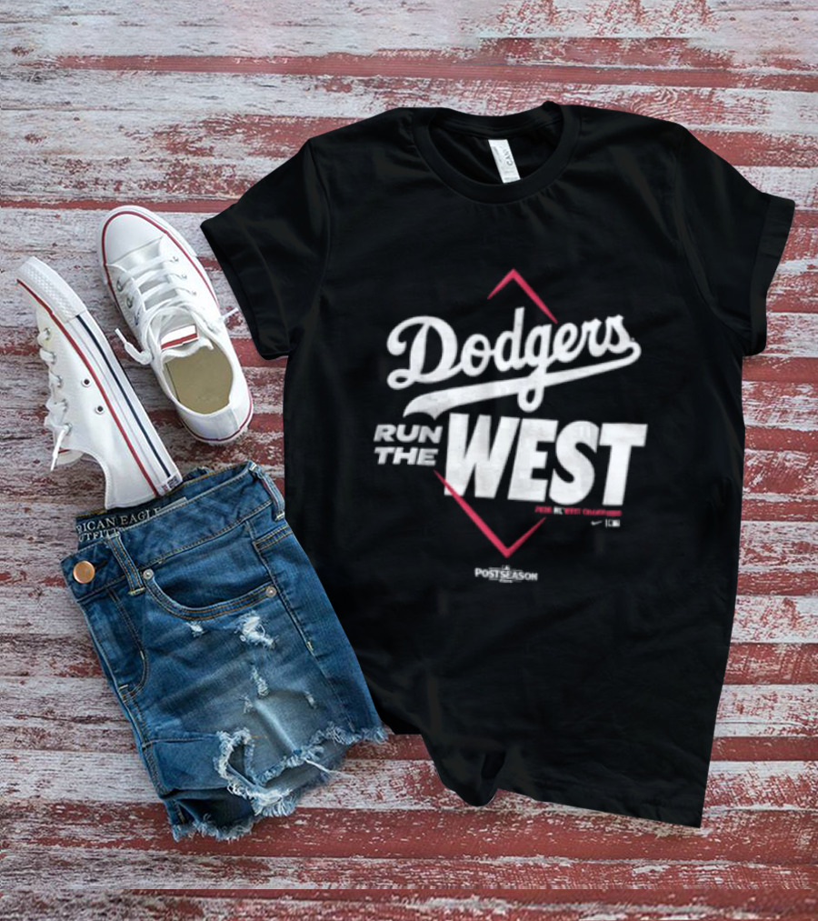Dodgers Run The West MLB Diamond T-Shirt
