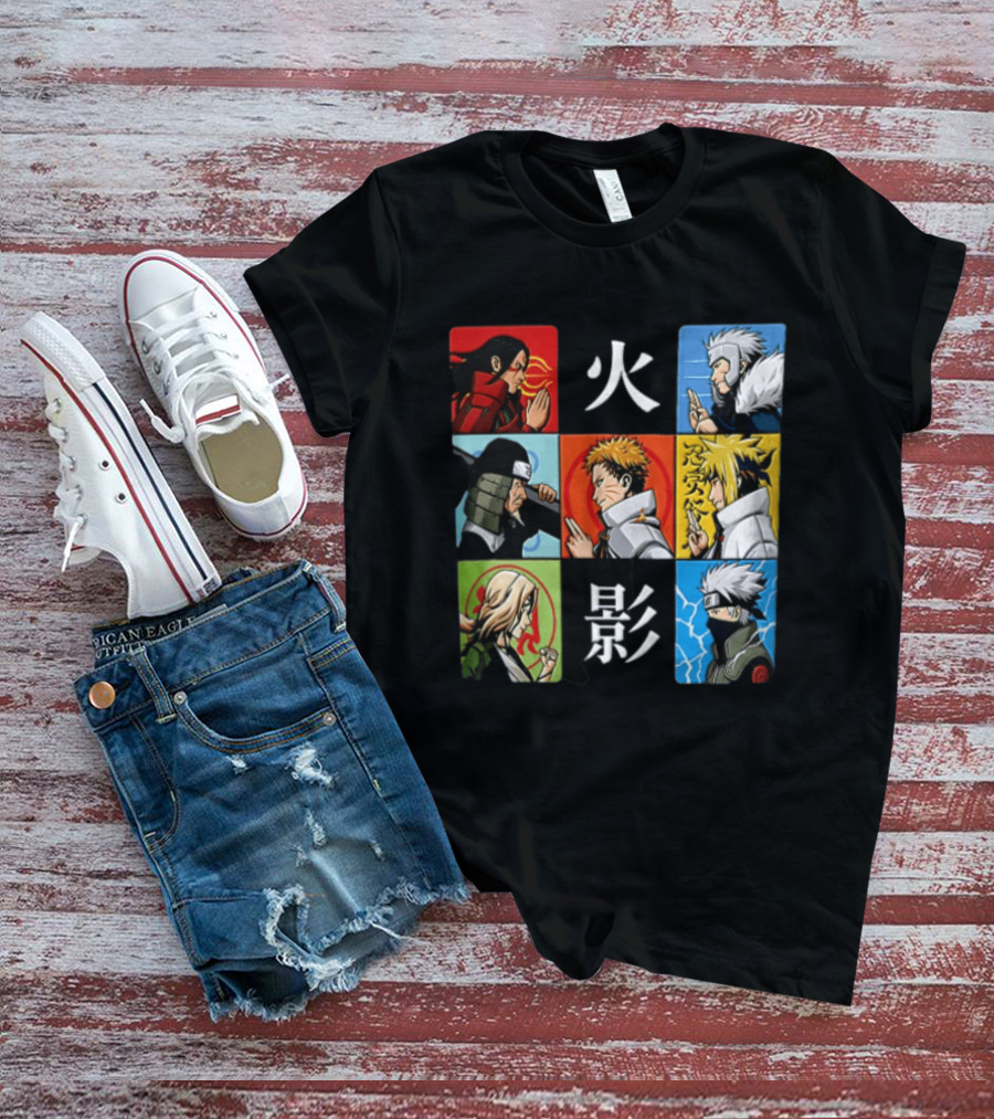 Naruto Leaf Village Hokage Characters Japanese T-Shirt