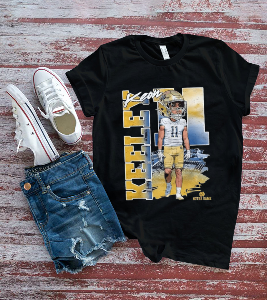 Notre Dame Fighting Irish Keon Keeley No 11 NCAA Football Caricature T-Shirt