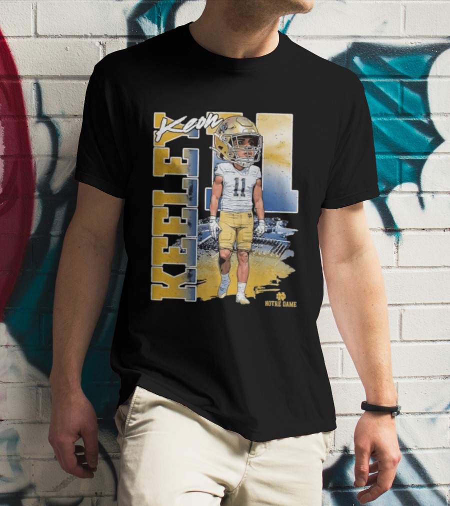 Notre Dame Fighting Irish Keon Keeley No 11 NCAA Football Caricature T-Shirt