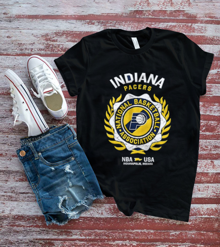 Indiana Pacers NBA National Basketball Association Laurel Wreath T-Shirt