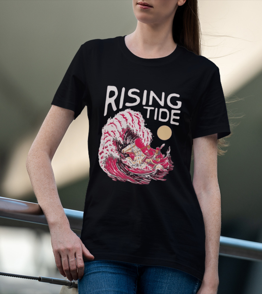 Rising Tide The Great Wave Off Kanagawa Samurai Rider T-Shirt