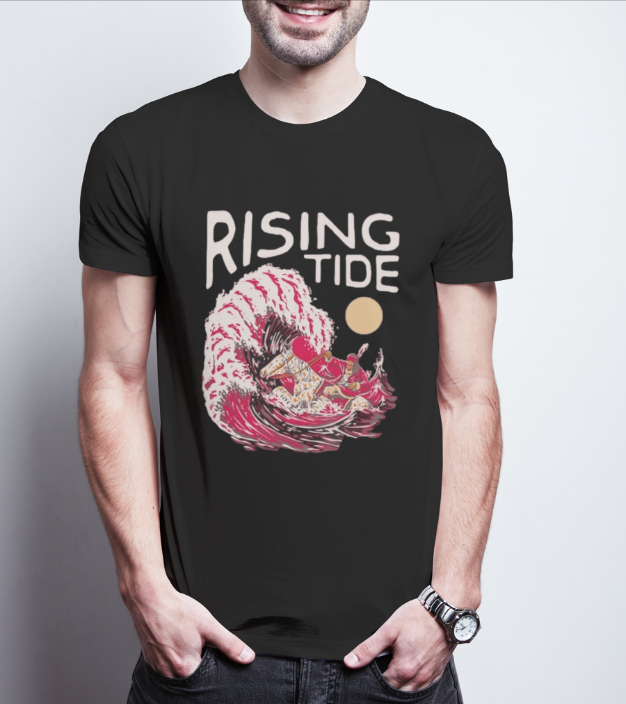 Rising Tide The Great Wave Off Kanagawa Samurai Rider T-Shirt