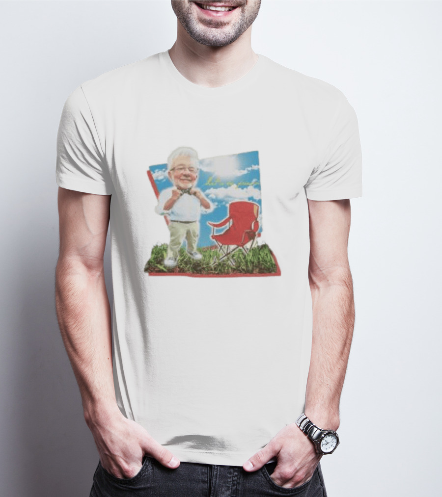 John Chungus Store The John Chungus Show Red Chair And Bowtie Outdoors Clouds Blue Sky T-Shirt