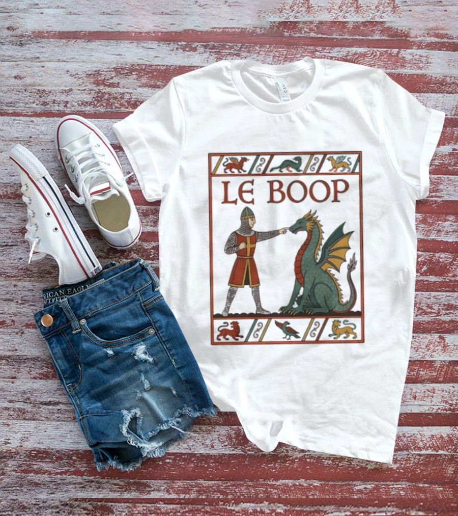 Le Boop Dragon And Knight Nostalgia Fantasy T-Shirt