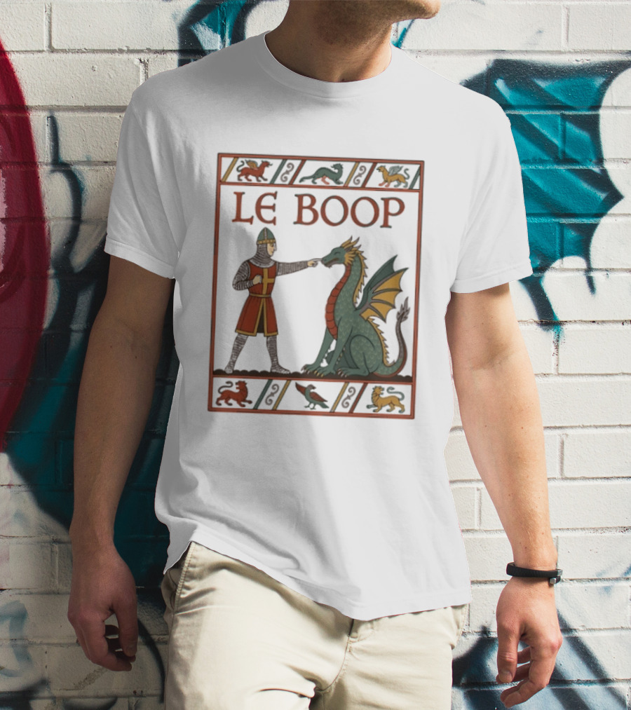 Le Boop Dragon And Knight Nostalgia Fantasy T-Shirt