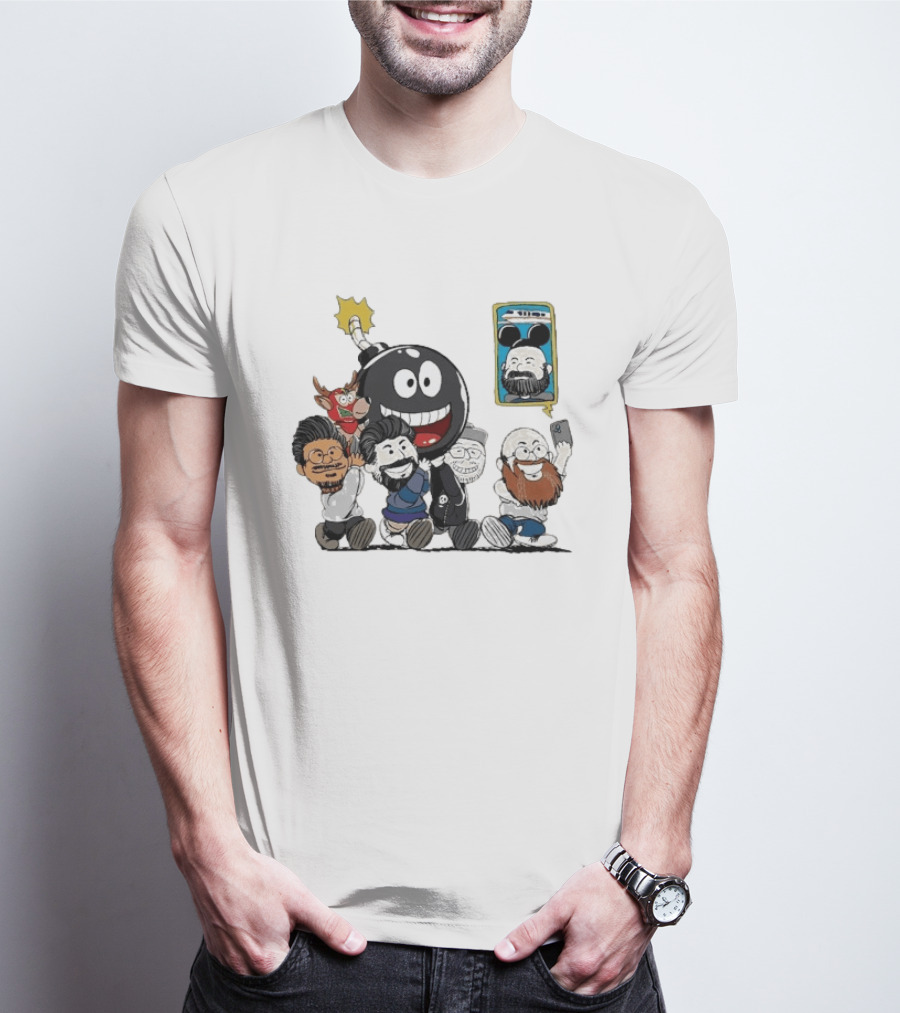We Bought A Bomb Cartoon Characters With Deer And Giant Bomb T-Shirt