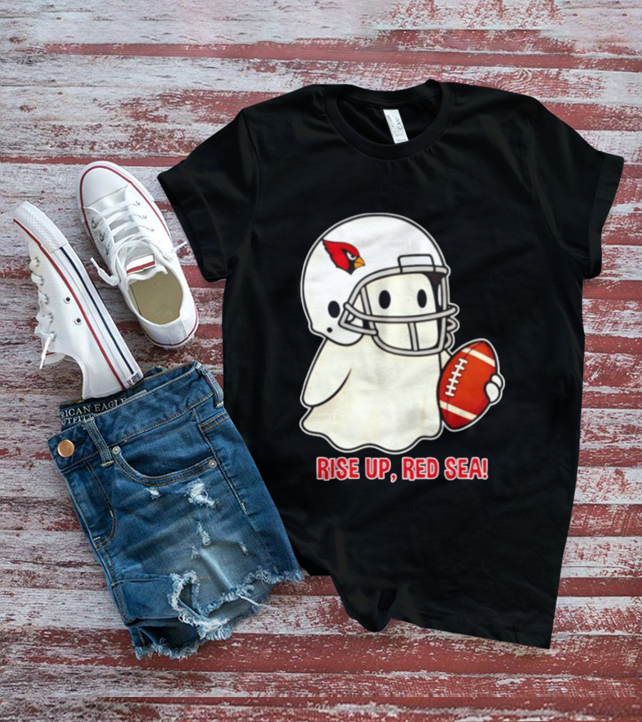 Arizona Cardinals Ghost Football Halloween Rise Up Red Sea 2026 T-Shirt