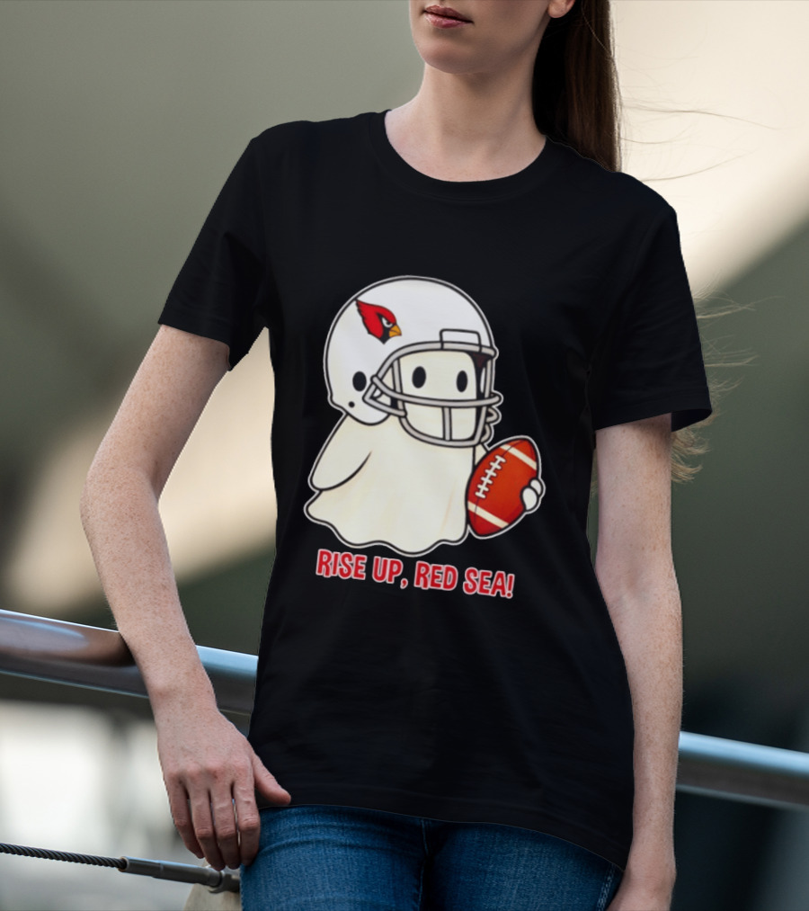 Arizona Cardinals Ghost Football Halloween Rise Up Red Sea 2026 T-Shirt