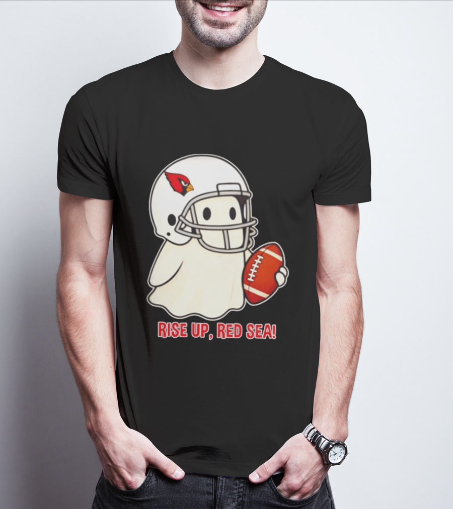 Arizona Cardinals Ghost Football Halloween Rise Up Red Sea 2026 T-Shirt