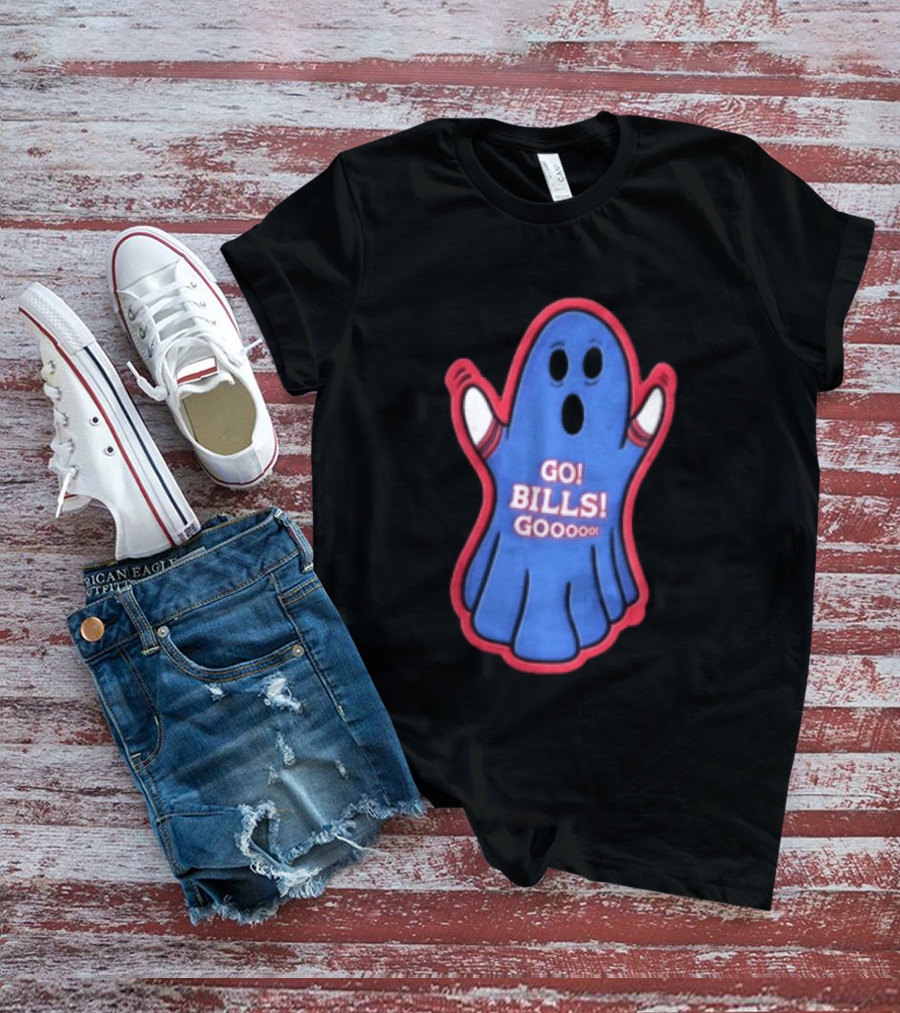 GO Bills Gooooo Blue Ghost In Sports Sleeves T-Shirt