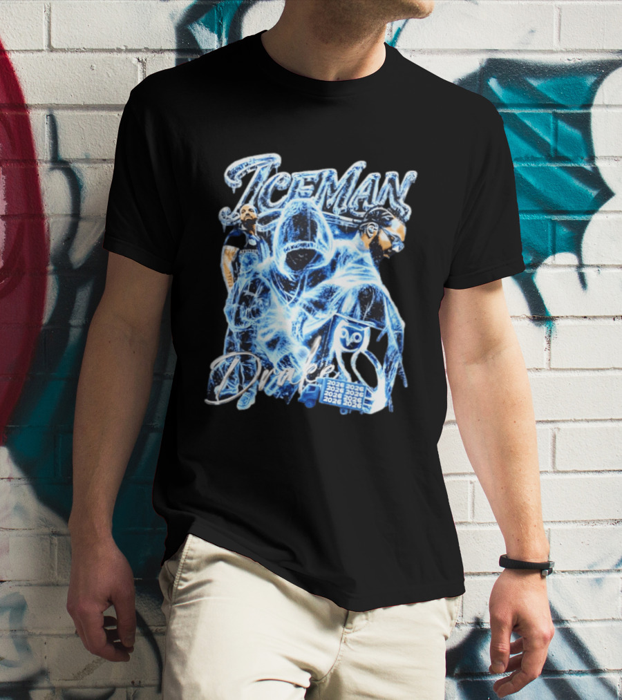 Drake Iceman 2026 Halloween Blue Neon T-Shirt
