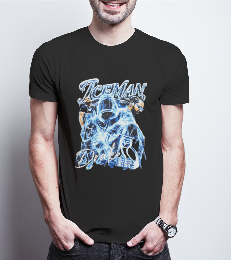 Drake Iceman 2026 Halloween Blue Neon T-Shirt