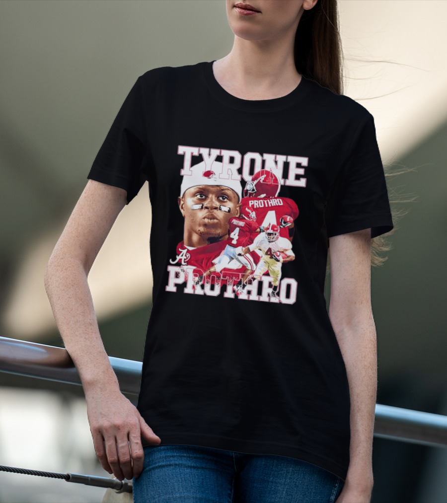 Football Alumni Alabama Crimson Tide Tyrone Prothro Player Collage Athletics T-Shirt