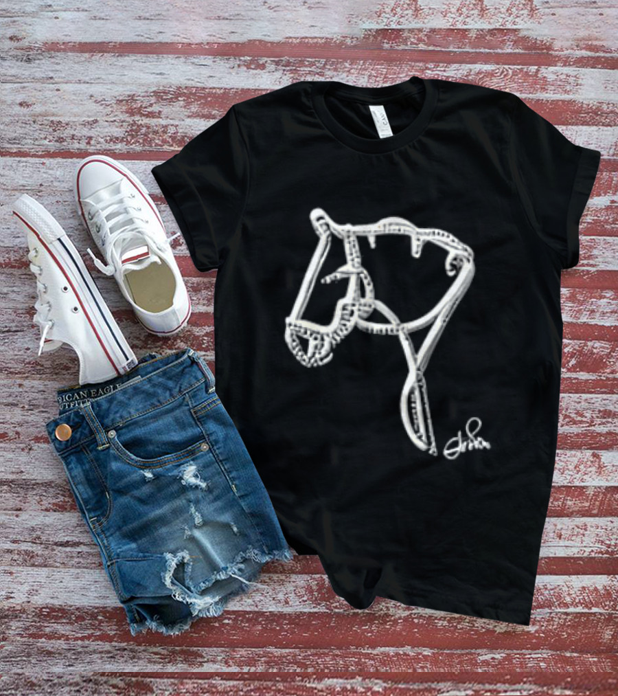 Lover Saraatit Done A Gathinb Apn Smapl Lack Horse Sketch T-Shirt