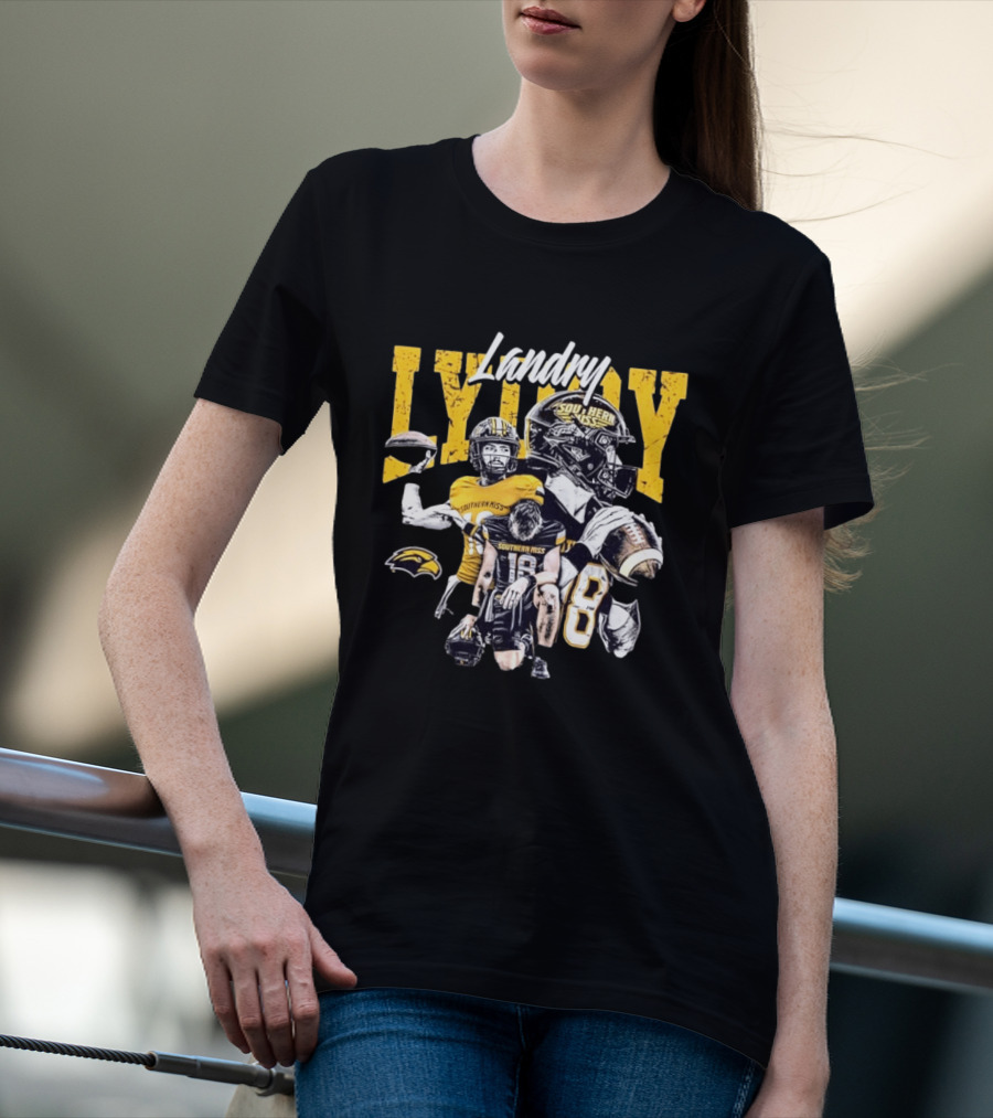 Landry Lyddy Southern Miss Golden Eagles NCAA Football Collage T-Shirt