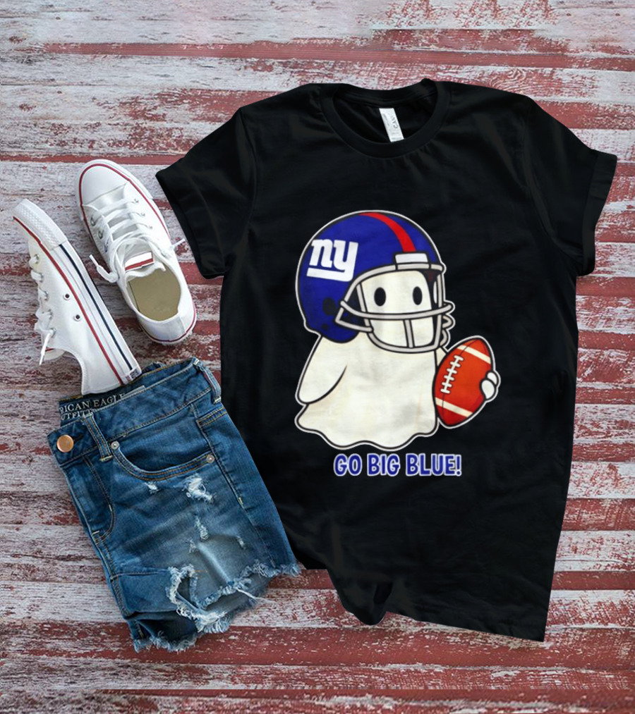 New York Giants Ghost Go Big Blue Halloween 2026 Football T-Shirt