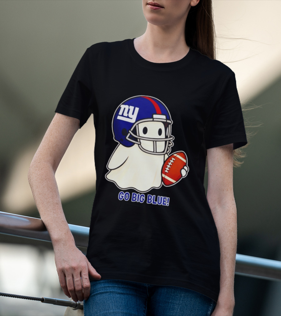 New York Giants Ghost Go Big Blue Halloween 2026 Football T-Shirt
