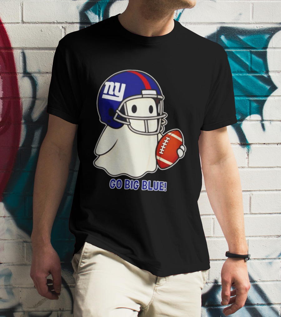 New York Giants Ghost Go Big Blue Halloween 2026 Football T-Shirt