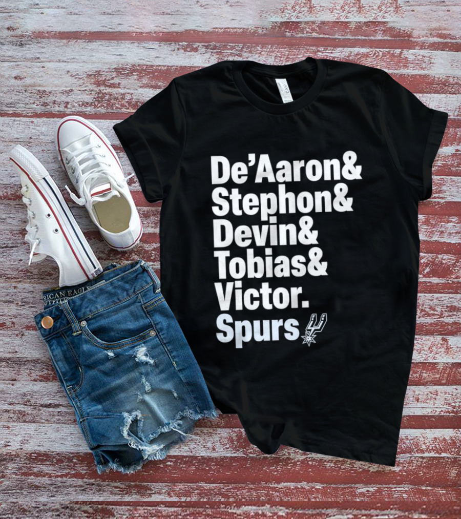 San Antonio Spurs De'Aaron Stephon Devin Tobias Victor Lineup 2026 T-Shirt