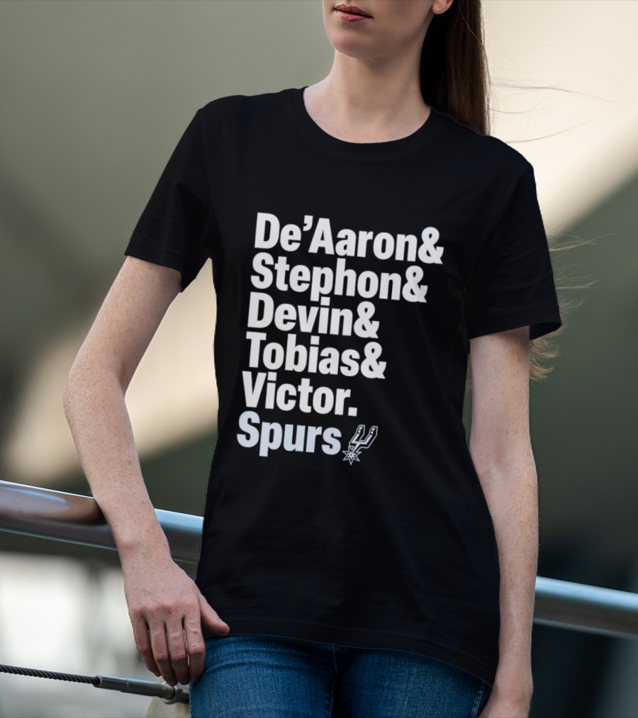 San Antonio Spurs De'Aaron Stephon Devin Tobias Victor Lineup 2026 T-Shirt
