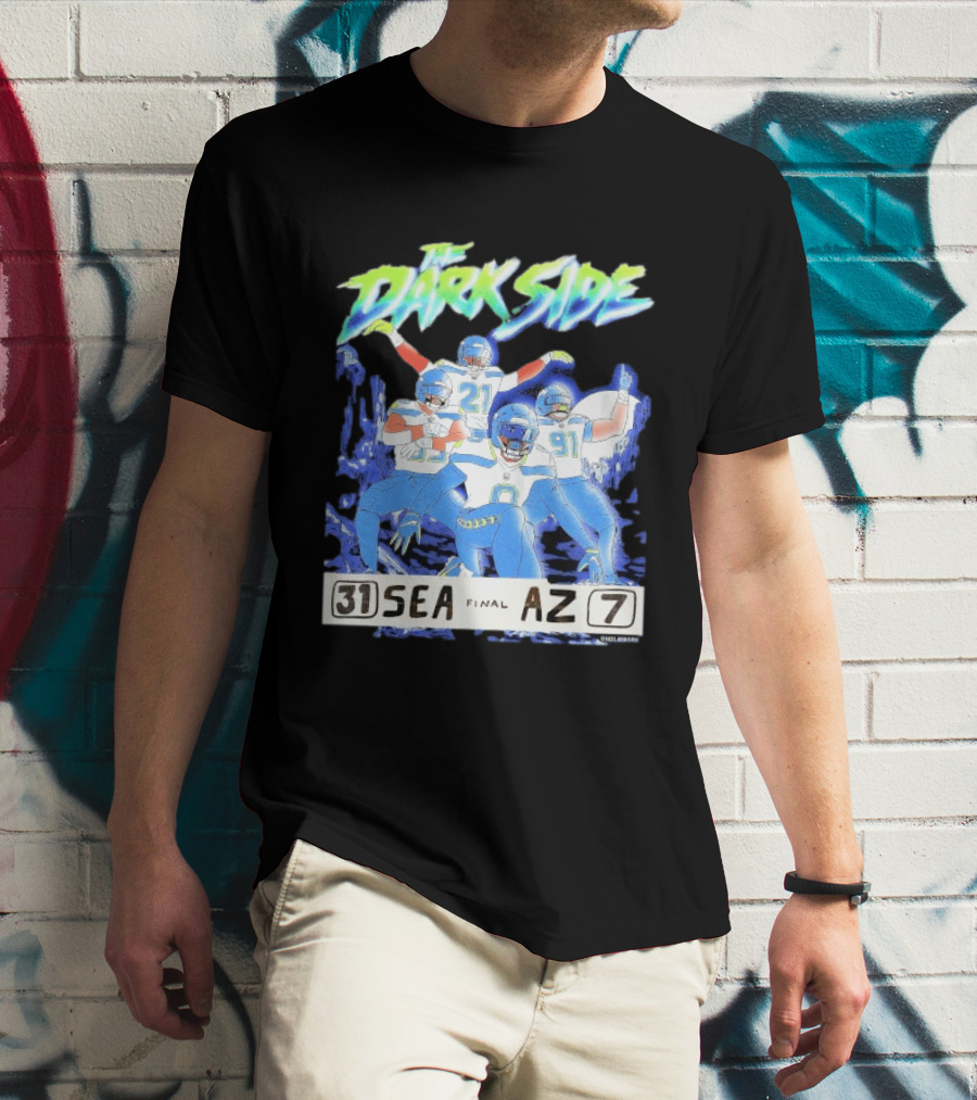 The Dark Side Seattle 31 Arizona 7 Final Score Players Celebration T-Shirt
