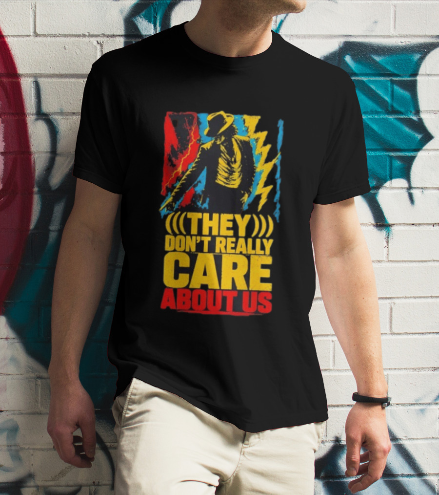 They Don't Really Care About Us Michael Jackson Iconic Pose Lightning T-Shirt
