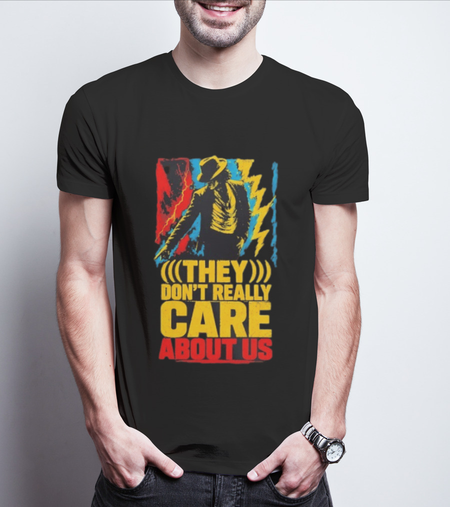 They Don't Really Care About Us Michael Jackson Iconic Pose Lightning T-Shirt
