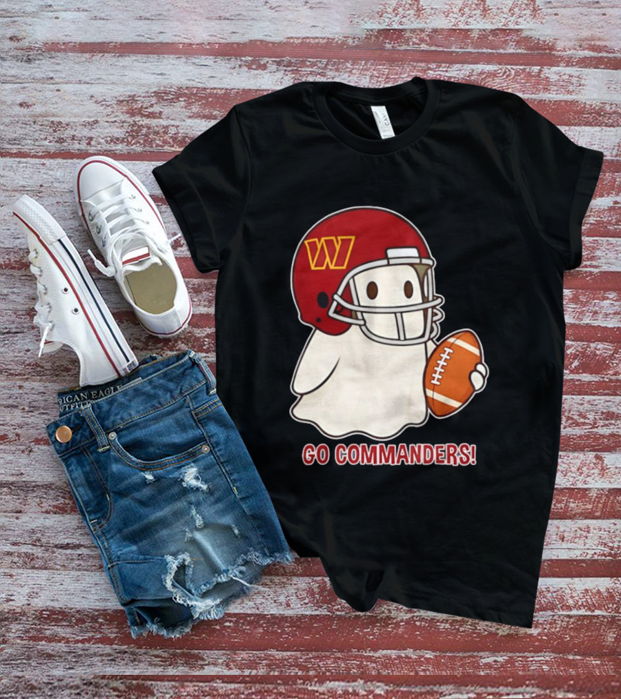 Washington Commanders Halloween Ghost Football Go Commanders 2026 T-Shirt