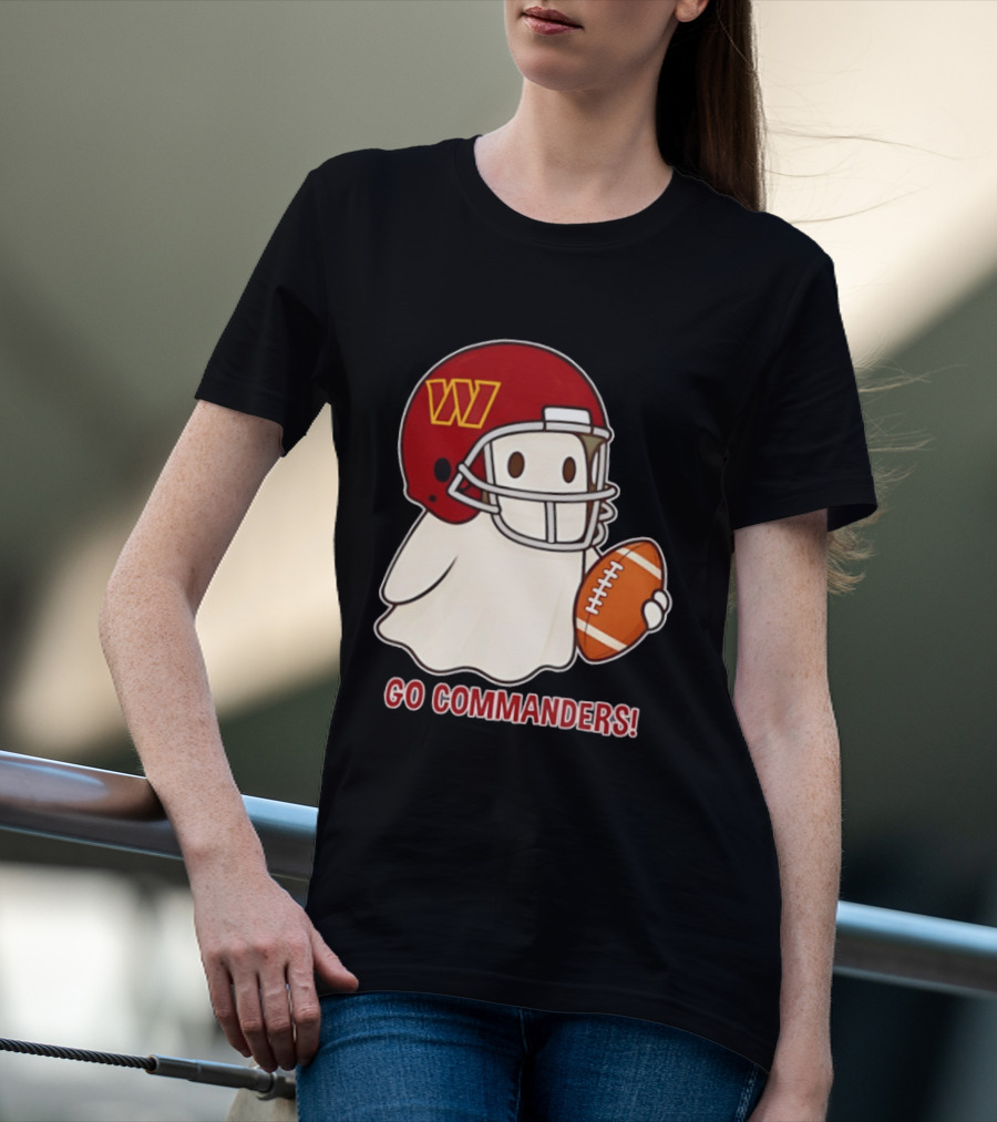 Washington Commanders Halloween Ghost Football Go Commanders 2026 T-Shirt